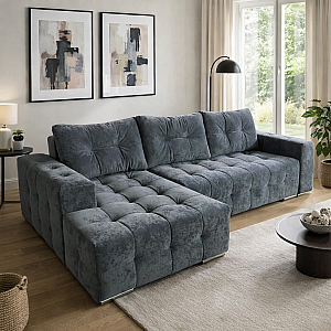 Кутовий диван Бостон, сірий, Анвіт