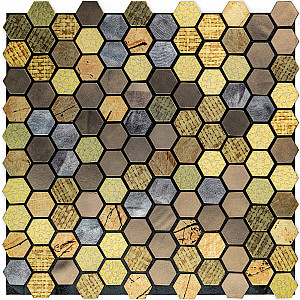 Самоклеюча алюмінієва плитка 300х300х3мм Луска SW-00001931