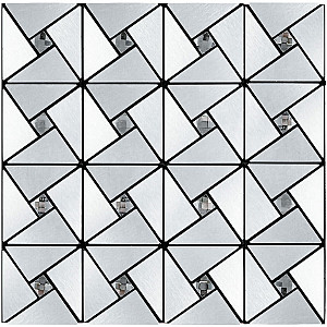 Самоклеюча алюмінієва плитка 300х300х3мм Срібло зі стразами SW-00001325