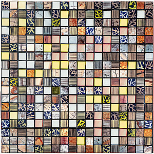 Самоклеюча алюмінієва плитка 300х300х3мм Кольоровий квадратик SW-00001925