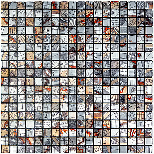 Самоклеюча алюмінієва плитка 300х300х3мм Сірий квадратик SW-00001926