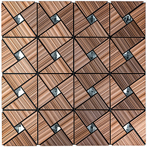 Самоклеюча алюмінієва плитка 300х300х3мм Бронза SW-00001927