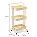Етажерка мобільна триярусна універсальна з металу 45х37х82см Кремова SW-00002105