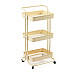Етажерка мобільна триярусна універсальна з металу 45х37х82см Кремова SW-00002105