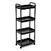 Етажерка мобільна чотириярусна універсальна пластикова 41х25х101см Чорна SW-00002108