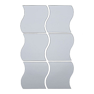 Дзеркальний декор акриловий самоклеючий 120*80мм срібло, 6шт (D) SW-00002509