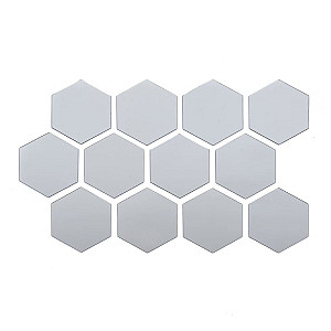 Дзеркальний декор акриловий самоклеючий 80*70мм срібло, 12шт (D) SW-00002511