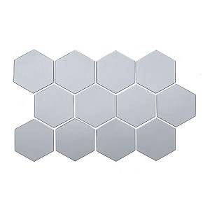 Дзеркальний декор акриловий самоклеючий 125*105мм срібло,12шт (D) SW-00002513