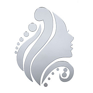 Дзеркальний декор акриловий самоклеючий Обличчя срібло,16шт (D) SW-00002504