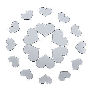 Дзеркальний декор акриловий самоклеючий срібло, 18шт (D) SW-00002524