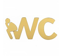 Дзеркальний декор акриловий самоклеючий WC золото, 3шт (D) SW-00002525