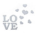 Дзеркальний декор акриловий самоклеючий Love срібло,11шт (D) SW-00002495