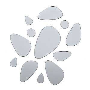 Дзеркальний декор акриловий самоклеючий Камінці срібло, 12шт (D) SW-00002496