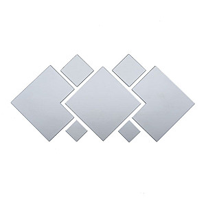 Дзеркальний декор акриловий самоклеючий срібло, 7шт (D) SW-00002508