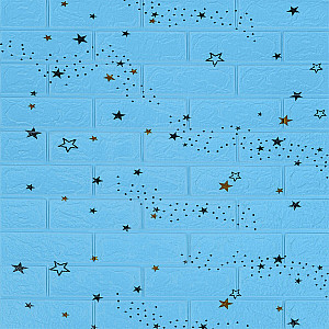Самоклеюча 3D панель 700х770х3мм Блакитні зірки (321) SW-00001342