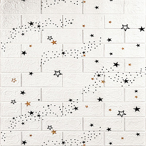 Декоративна 3D панель самоклейка 700х770х3мм Зірки (цегла) (021-3) SW-00000693