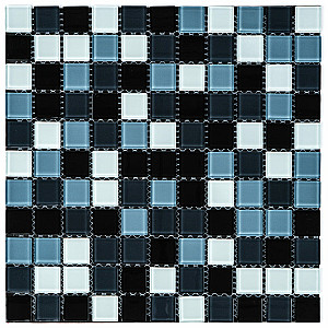 Мозаїка з декоративного скла 298х298х4,5мм Чорно-сіра SW-00002369
