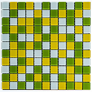 Мозаїка з декоративного скла 298х298х4,5мм Жовто-зелена SW-00002362