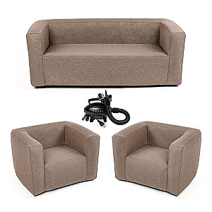 Комплект надувних меблів диван і 2 крісла Коричневий SW-00002657