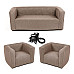 Комплект надувних меблів диван і 2 крісла Коричневий SW-00002657