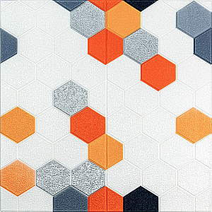 Панель стінова 3D 700х700х4мм Мозаїка оранжева SW-00002013