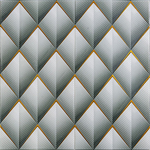 Панель стінова 3D 675х675х6мм Ромб сірий SW-00001986