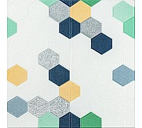 Панель стінова 3D 700х700х4мм Мозаїка синьо-жовта SW-00002016