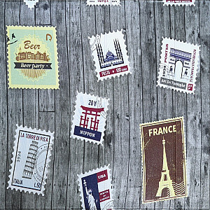 Самоклеюча 3D панель 700х700х4мм Поштові марки (091) SW-00001152