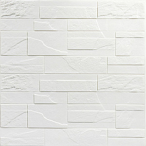 Самоклеюча декоративна 3D панель Камінь біла бита цегла700х770х5мм (180) SW-00000426