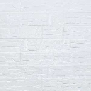 Самоклеюча декоративна 3D панель Камінь біла рвана цегла 700х770х5мм (155) SW-00000484