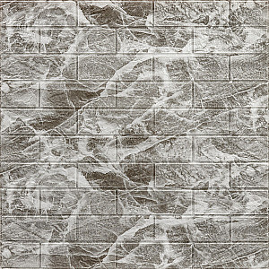 Декоративна 3D панель самоклейка 700х770х5мм Чорний мармур (цегла) (061-5) SW-00000036