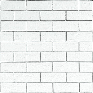 Панель стінова 700х700х4мм Біла цегла зі сріблом SW-00001502