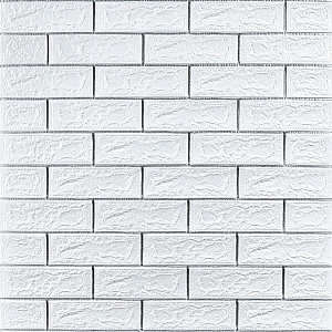 Самоклеюча 3D панель 700х770х5мм Біла цегла смужка срібло (100-5) SW-00000753