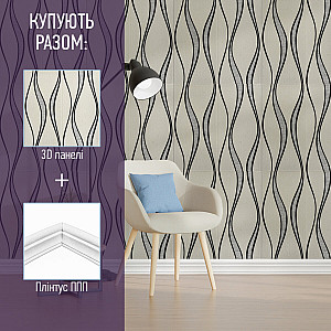 Гнучкий самоклеючий плінтус 2350х80х7мм Срібне дерево SW-00000756