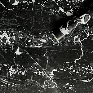 Самоклеюча плівка 0,45х10м х 0,07мм Чорний мармур з білим SW-00001280