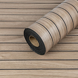 Покриття вінілове самоклеюче 3D рейки Тік Горіховий 600х2900х3мм SW-00002906