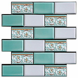 Декоративна ПВХ плитка на самоклейці 300х300х5мм М'ятна, ціна за 1 шт. (СПП-505) SW-00001139