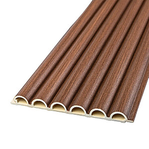 Рейка декоративна WPC кругла стінова 3000х152х15мм Каштан SW-00001872