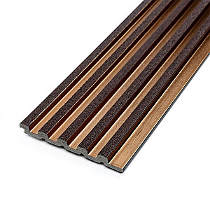 Рейка декоративна PS 2900х115х12мм Під коричневу шкіру з бронзою SW-00002135