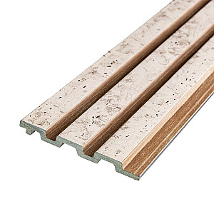 Рейка декоративна PS 2900х115х12мм Бежевий меланж із золотими вкрапленнями (D) SW-00001742