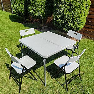 Набір мебелів складний (Стіл і 4 стільця), Білий (з сумкою) SW-00001540