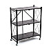 Стелаж мобільний триярусний універсальний розкладний з нержавіючої сталі 89х72х34см Чорний SW-00002097