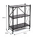 Стелаж мобільний триярусний універсальний розкладний з нержавіючої сталі 89х72х34см Чорний SW-00002097