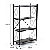 Стелаж мобільний чотириярусний універсальний розкладний з нержавіючої сталі 126х72х34см Чорний SW-00002098