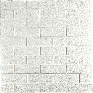 3D панель самоклеюча 700х770х3мм цегла Біла (001-3) SW-00000174