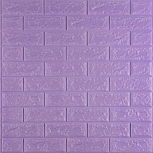 3D панель самоклеюча 700х770х5мм цегла світло - фіолетова (015-5) SW-00000083