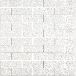 3D панель самоклеюча цегла 690х780х5мм Білий Матовий (001-5M) SW-00000587