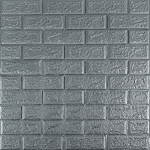 3D панель самоклеюча 700х770х5мм цегла Срібло (017-5) SW-00000038