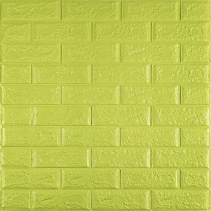 3D панель самоклеюча 700х770х5мм цегла відтінок лайму (300-5) SW-00001331
