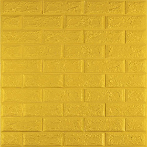 3D панель самоклеюча 700х770х5мм цегла Жовтий (010-5) SW-00000146